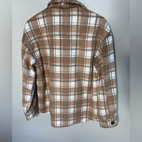 Avec Les Filles Tan Plaid Shirt - Picture 3 of 6